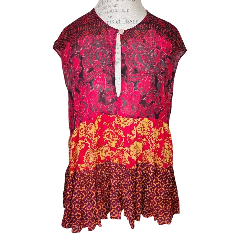 Free People Gotta Have You Tunic Top Boho Tiered Oversized Womens Small Cotton